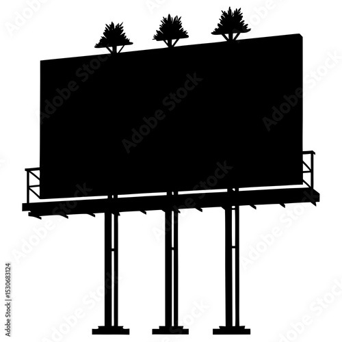 Silhouette of a billboard