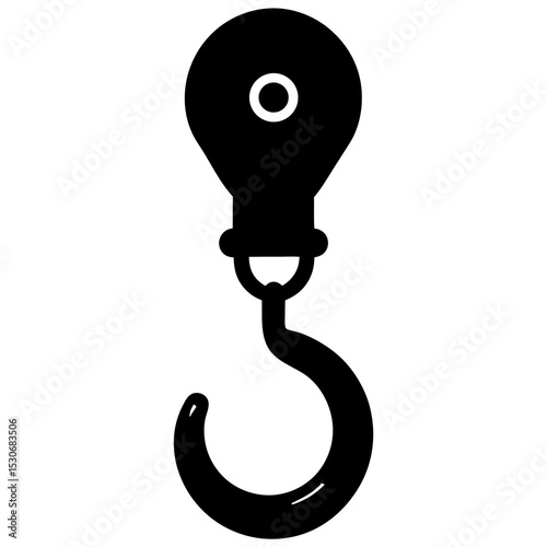 Silhouette of a crane hook