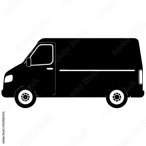 Silhouette of a delivery van