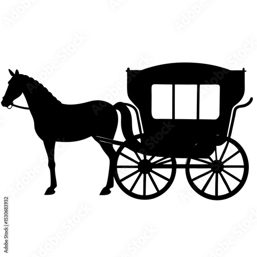 Silhouette of a horse carriage