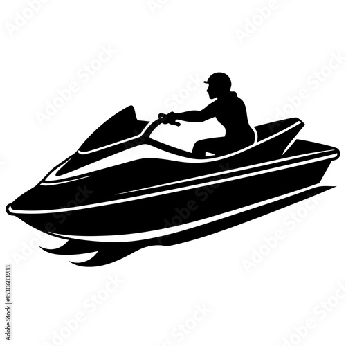 Silhouette of a jet ski