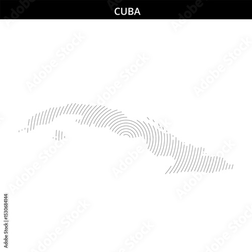 Unique artwork representing the culture of Cuba with abstract lines