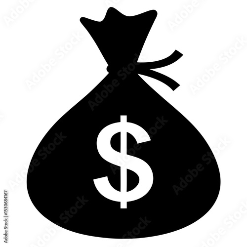 Silhouette of a money bag with a dollar symbol