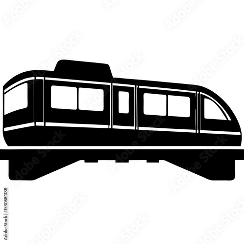 Silhouette of a monorail