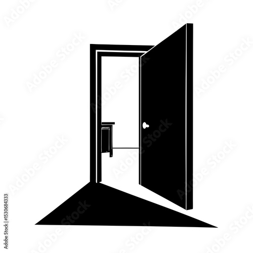 Silhouette of an open office door