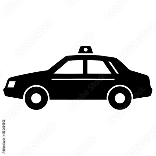 Silhouette of a police car