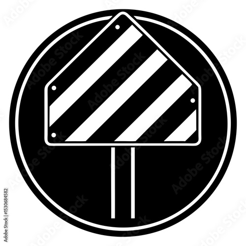 Silhouette of a roadblock sign