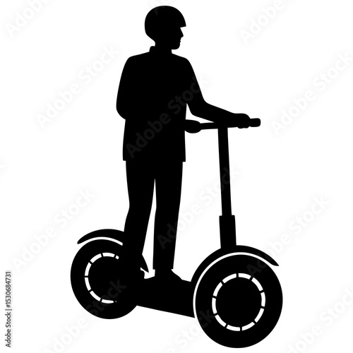 Silhouette of a segway