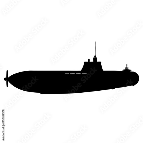 Silhouette of a submarine