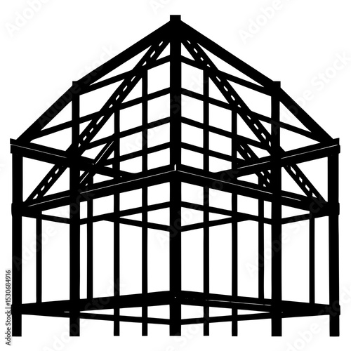 Silhouette of a steel framework