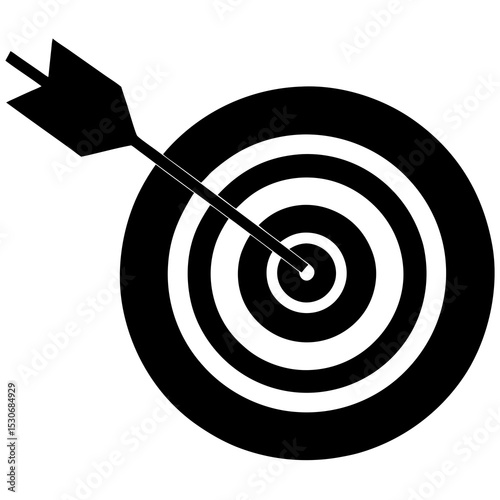 Silhouette of a target with an arrow (goal setting)