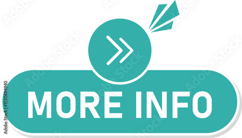 "More Info" button in flat teal style with clean design, ideal for websites, apps, FAQs, and product or service detail access.
