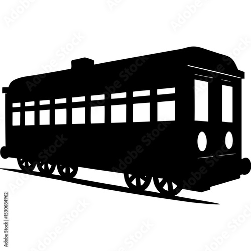 Silhouette of a train car
