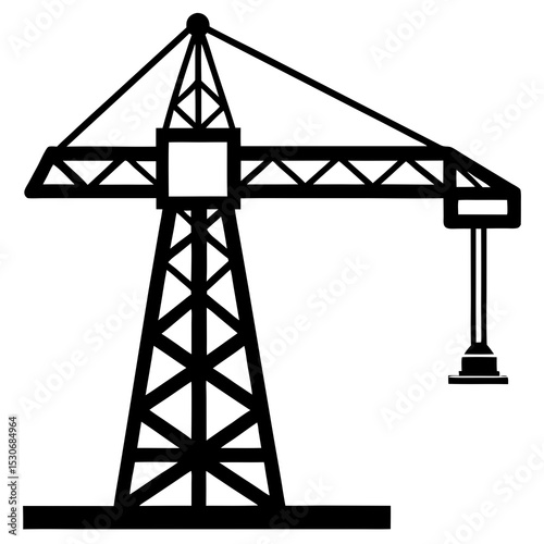 Silhouette of a tower crane