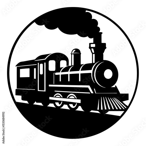 Silhouette of a train engine