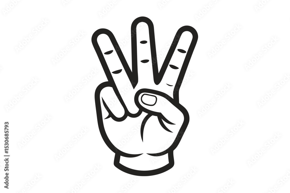 Fototapeta premium Peace sign hand graphic design element isolated on transparent background