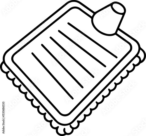 Shower mat black outline vector and illustration, coloring book page