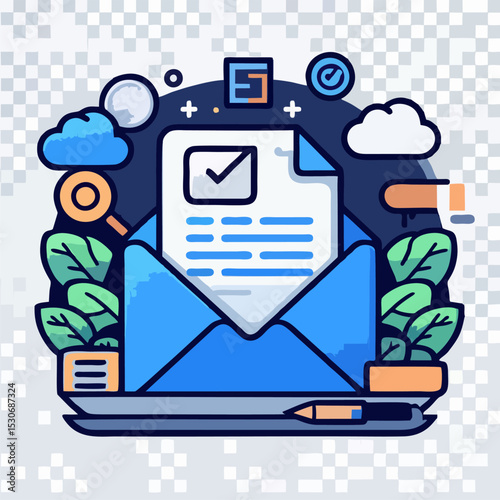 Minimal Envelope Icon – Transparent eps