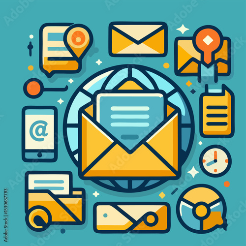 Envelope Outline Icon – Transparent Background