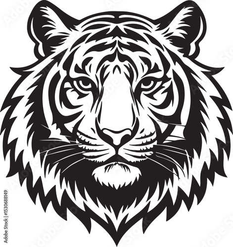 Tiger head Silhouette Vector