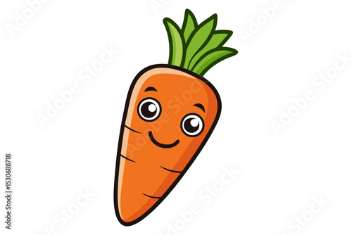 Quirky cartoon carrot line drawing isolated on transparent background