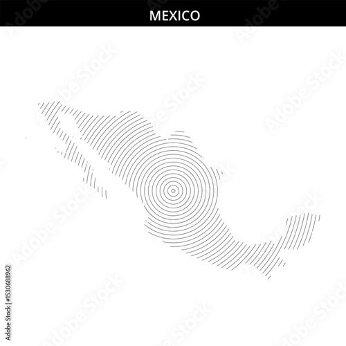 Artistic representation of Mexico using circular patterns