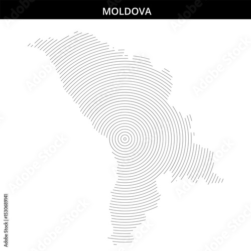 Outline of Moldova showcasing its unique geographical features