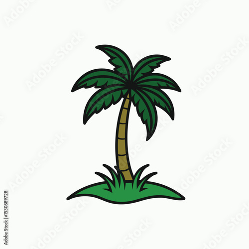 silhouette vector art of palm tree on white background in Adobe Illustrator Artwork