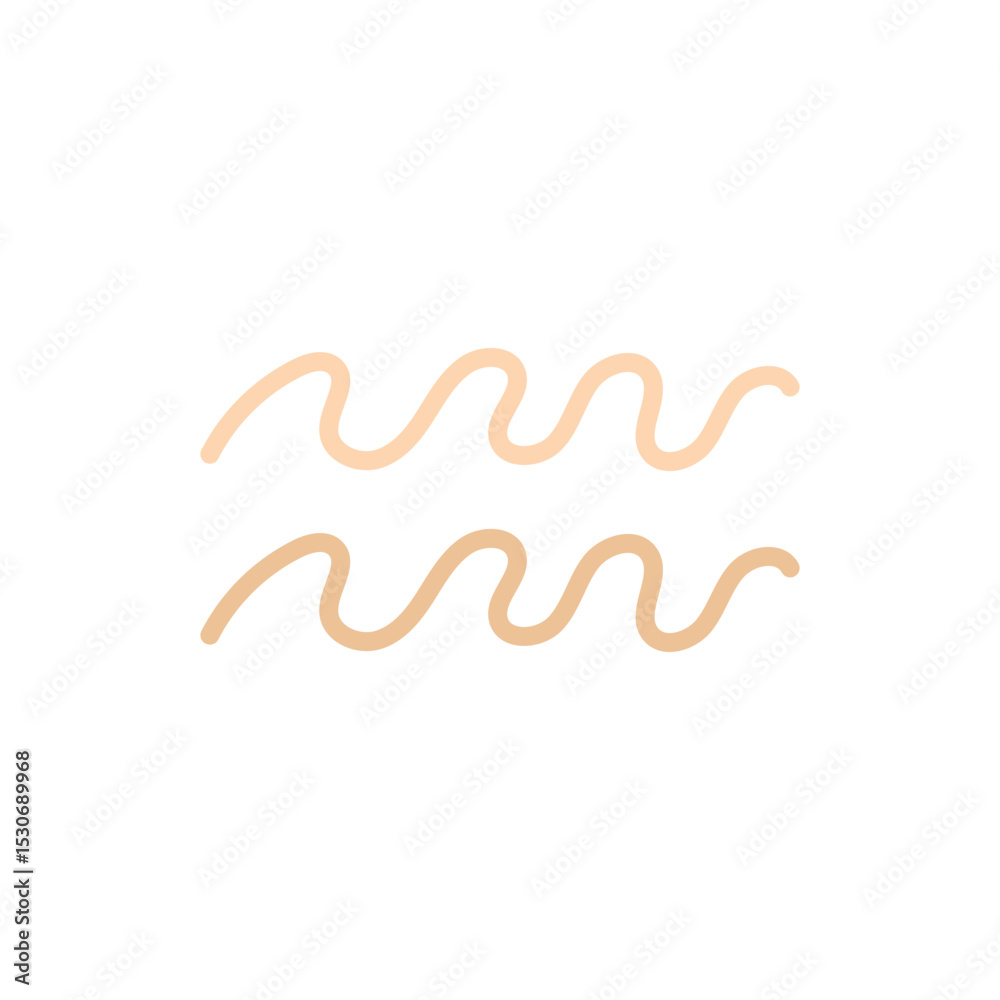 Fototapeta premium Wavy lines abstract water symbol in pastel tone