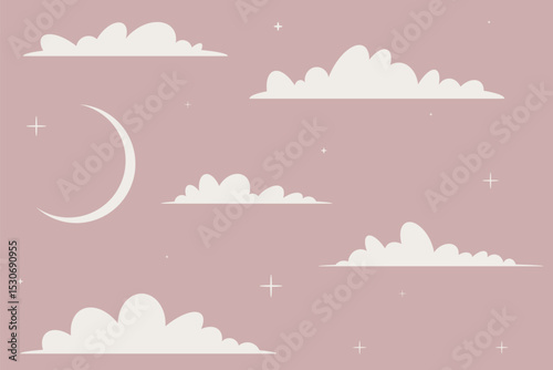 cloudy sky with moon