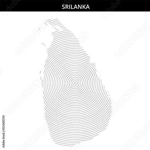 Outline of Sri Lanka with circular patterns