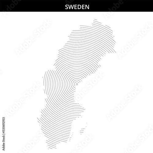 Sweden represented through a fingerprint design