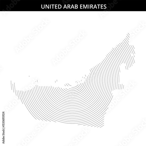Unique artistic representation of the United Arab Emirates outline