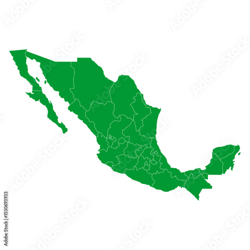 map of Mexico green