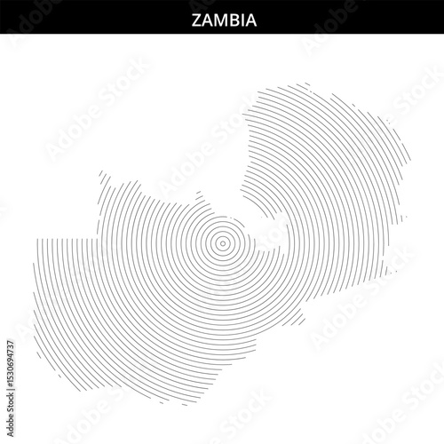 Unique minimalist graphic representation of Zambia’s geography