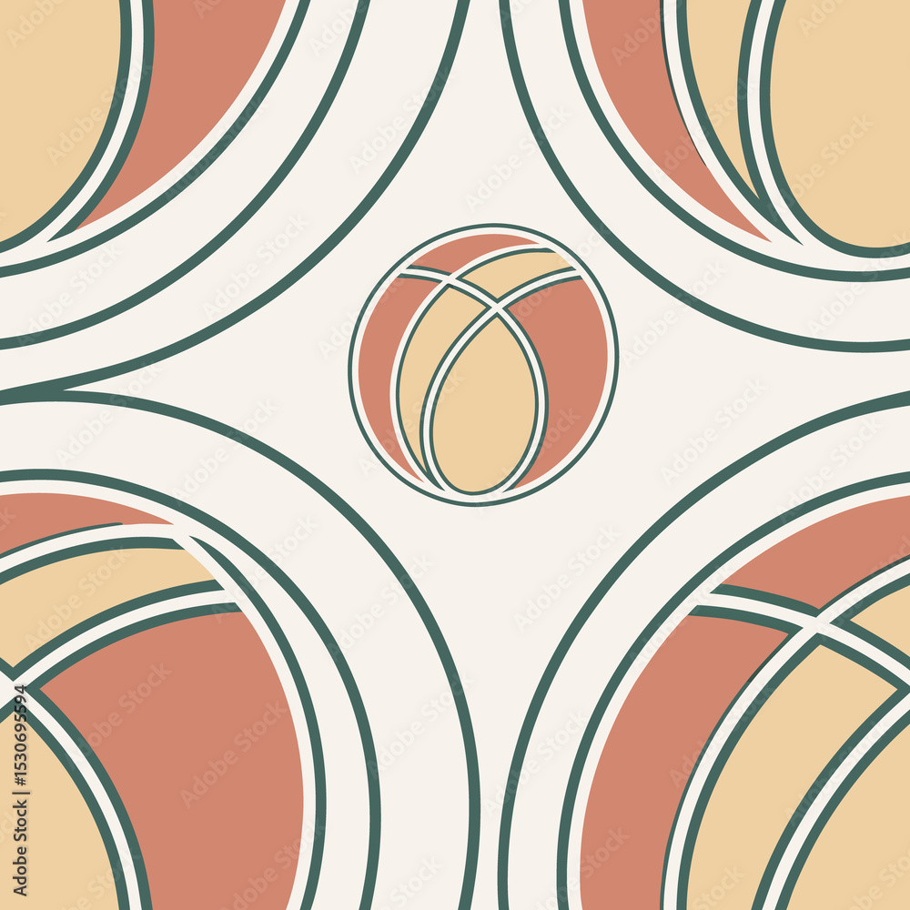 Obraz premium Circular pattern with geometric shapes for textile and wallpaper use