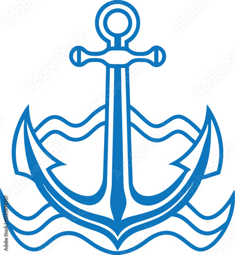 anchor on blue background