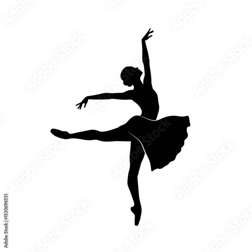 Ballet dancer in mid-performance silhouette showcasing grace and art