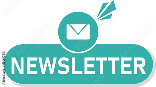 Flat style "Newsletter" button with envelope icon, perfect for email marketing, subscription popups, blogs, and lead generation on websites or apps.