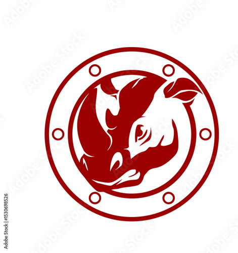 vector illustration of a red hot dog sign
