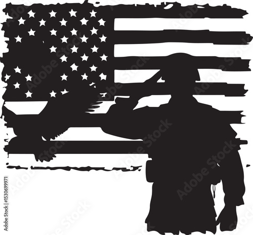 Soldier Saluting at Crosses SVG | Fallen Hero Military SVG Cut File

