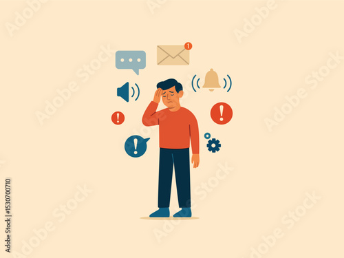 Overwhelmed by Notifications and Information Overload Stress.