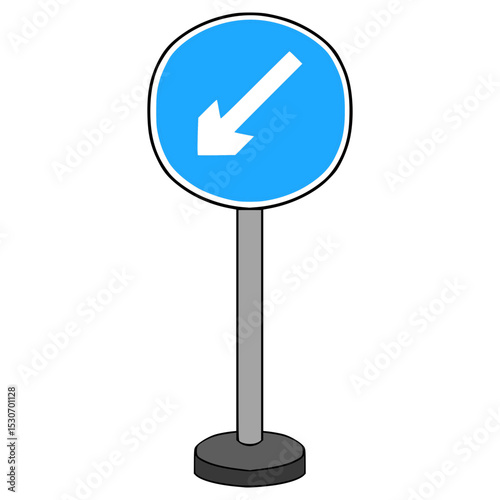 Keep left sign illustration hand drawn isolated vector