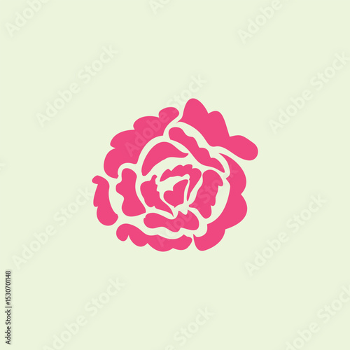 Rose flower vector logo design template. Floral icon. A flower cut that resembles a fragrant and beautiful rose petal. A flower logo idea with pink color