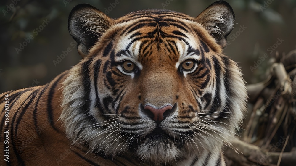 Fototapeta premium A tiger with the nature life background