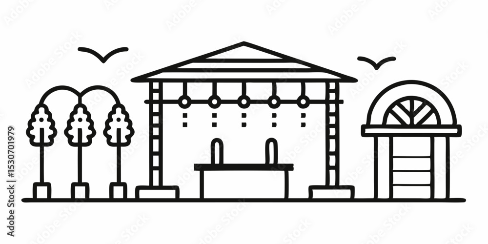 Obraz premium vector illustration of a house with a window