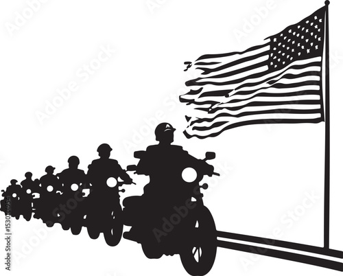 Veteran Biker SVG | Military Motorcycle Patriotic Flag