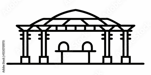 vector illustration of an old pavilion