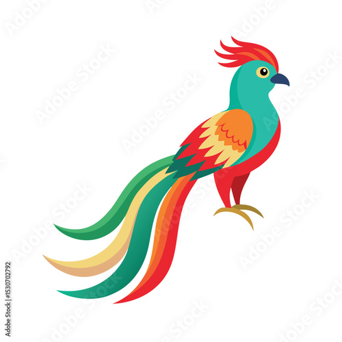 Exotic Quetzal Graphic Design in Color