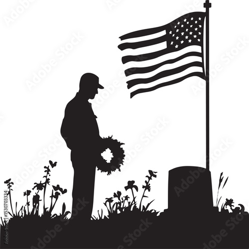 American Flag and Soldiers Clipart | Military Tribute SVG Bundle

